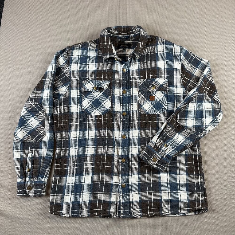Roark Nordsman Organic Cotton Heavy Long Sleeve Flannel Plaid Snap Button Shirt